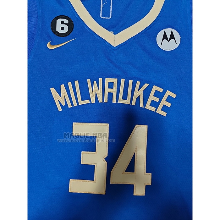 Maglia
 Giannis Antetokounmpo NO 34 Milwaukee Bucks Citta
 2022-23 Blu
